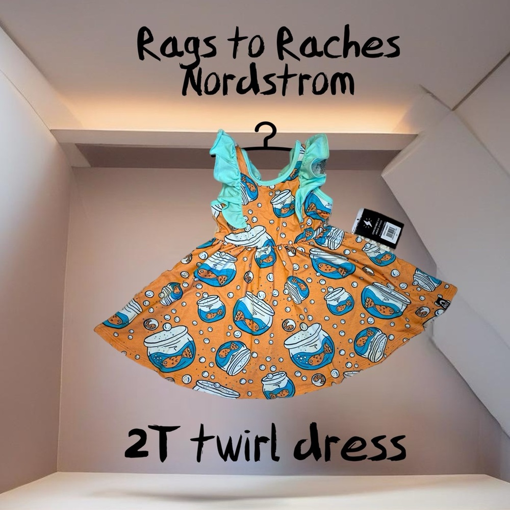 🌸 Rags to Raches, Nordstrom, 2T fishbowl ruffle twirl dress.